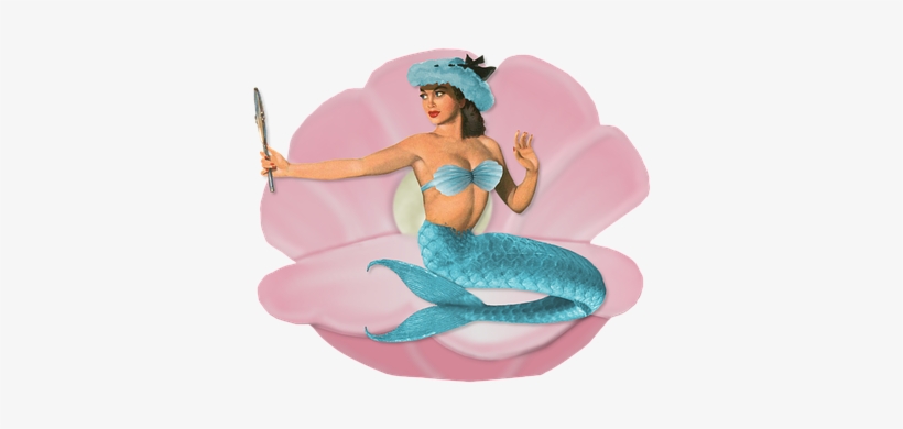 Adult Content Safesearch Clamshell Mirror Hat Mermaid - Pin Up Girl Transparent Background, transparent png