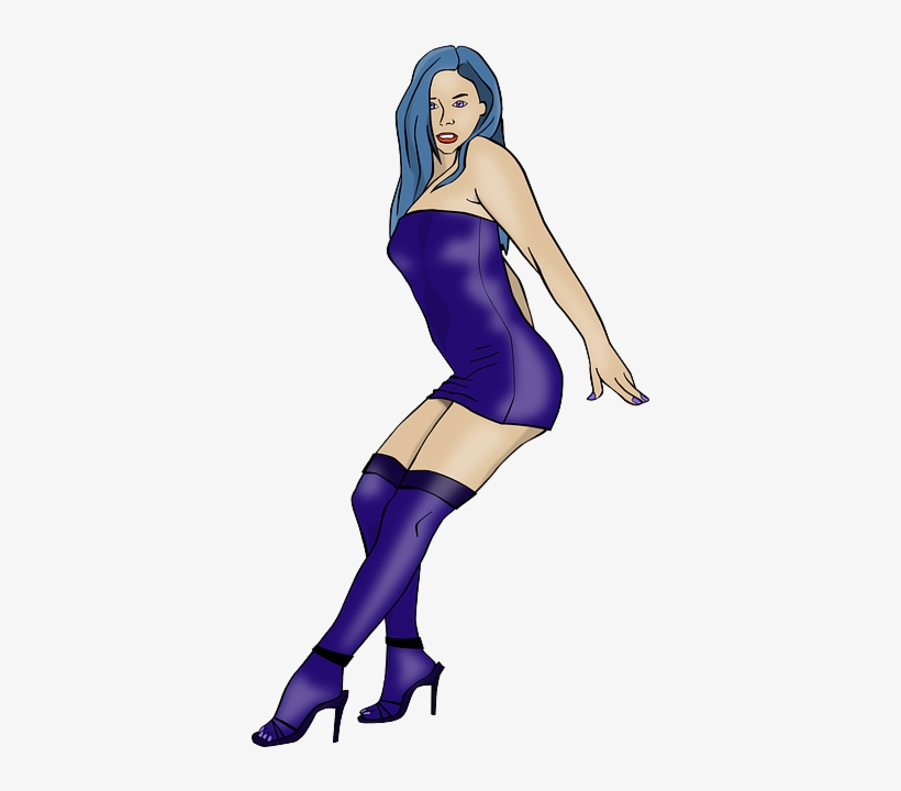Human Pin Up Girl, Pin Up, Stripper, Girl, Woman, Human - Sexy Blue Girls Png, transparent png