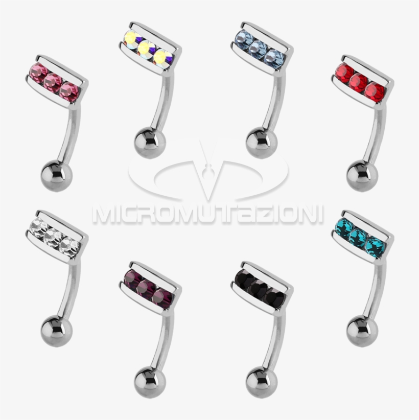 Surgical Steel Jewelled Eyebrow Bananabell Eyebrow - Surgical Stainless Steel, transparent png