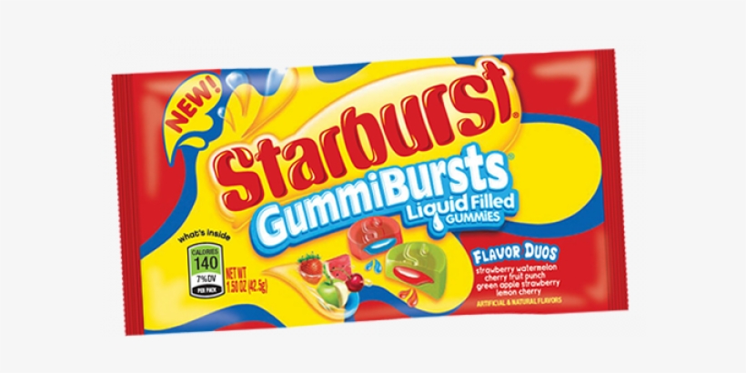 Starburst Gummiebursts Flavor Duo - Juicy Fruit Starburst Watermelon Gum, transparent png