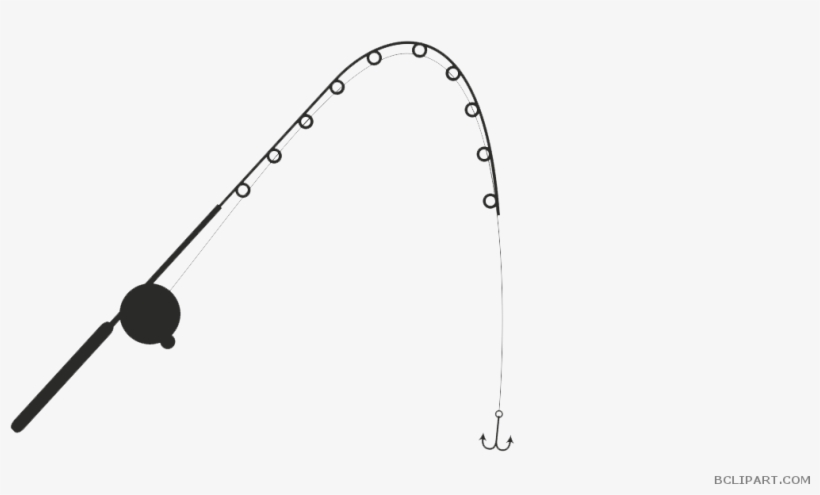 Fishing Pole Clipart - Fishing Rod Clipart Outline, transparent png