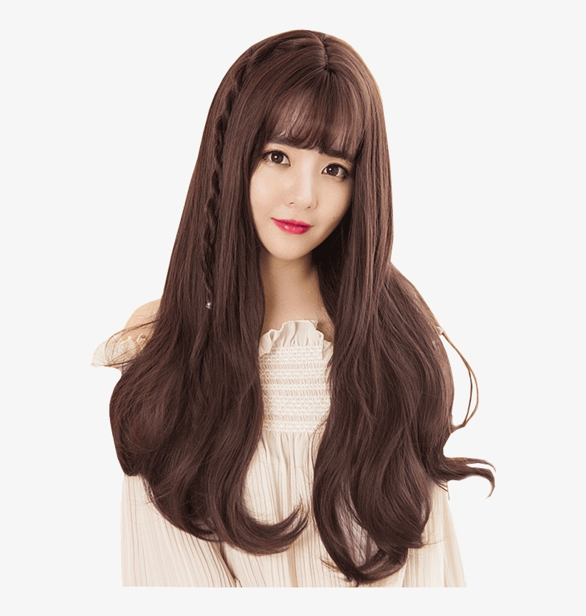 Hair Show Fshow Air Bangs Wig Female Long Curly Hair - Hairstyle, transparent png