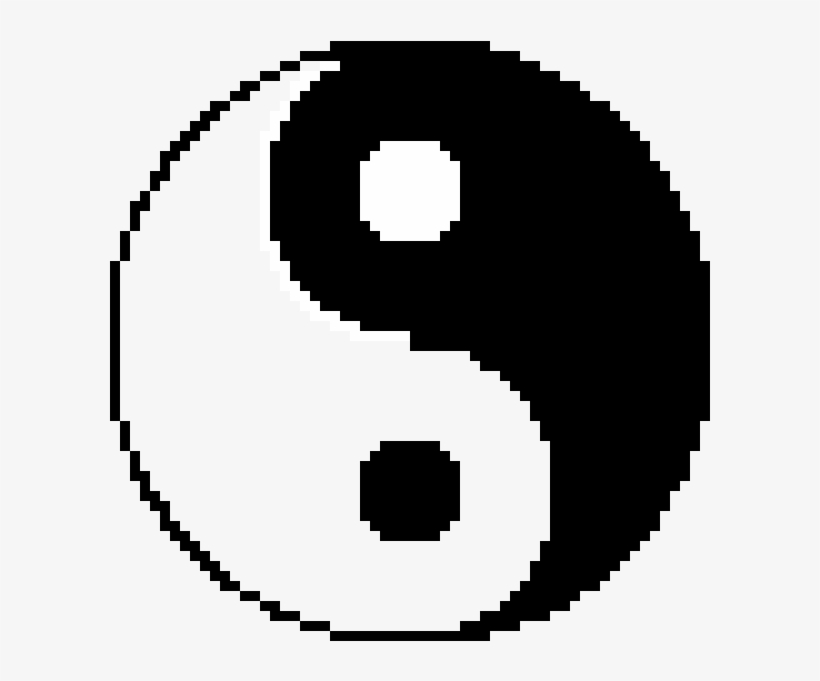 Yin Yang - Pixel Art In Graphing Paper, transparent png