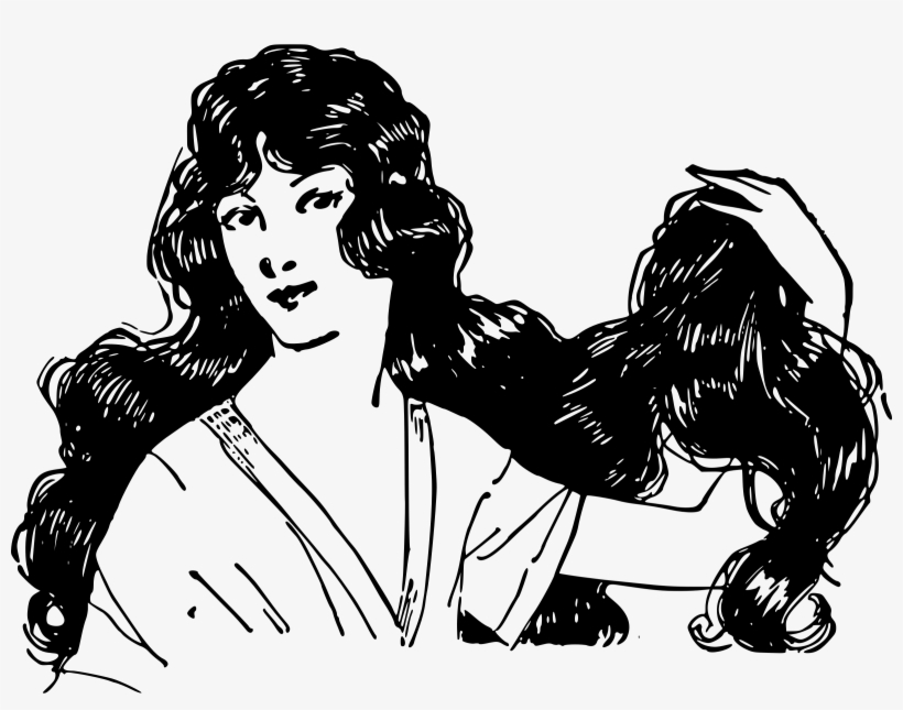 Hairstyle Computer Icons Long Hair Bangs - Illustration, transparent png