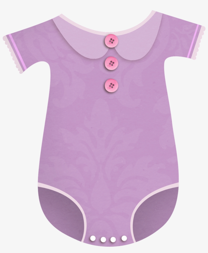 Onesie Clipart Mint - Baby Clothes Clipart Pink And Violet, transparent png