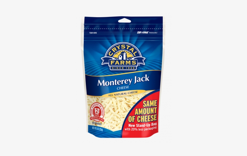 Crystal Farms Shredded Monterey Jack Cheese - Crystal Farms Shredded Cheese, transparent png