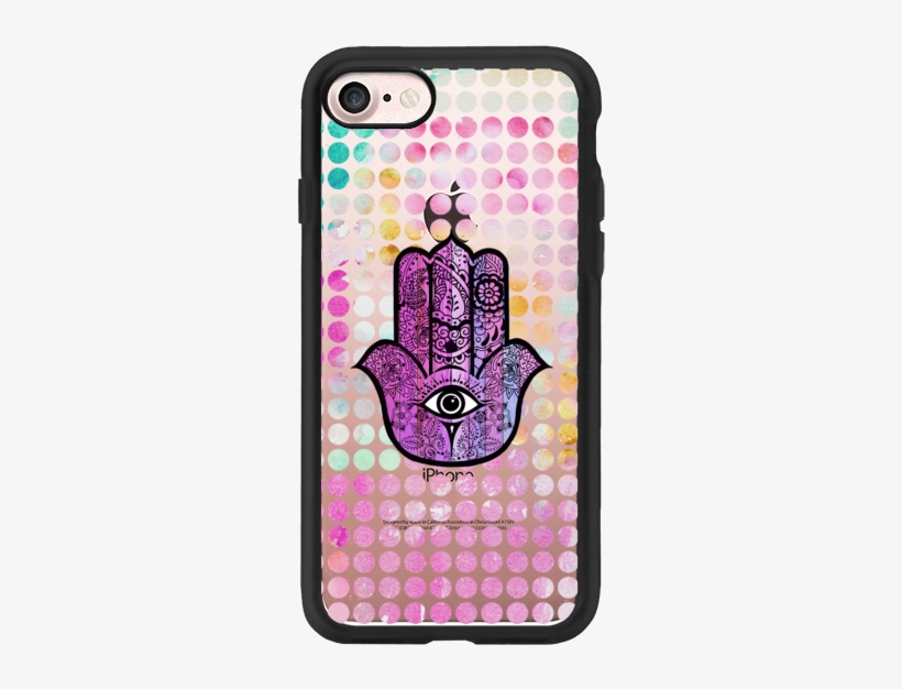 Casetify Iphone 7 Classic Grip Case - Rosa Aquarell Tupfen Hamsa Hand Von Fatima Postkarte, transparent png