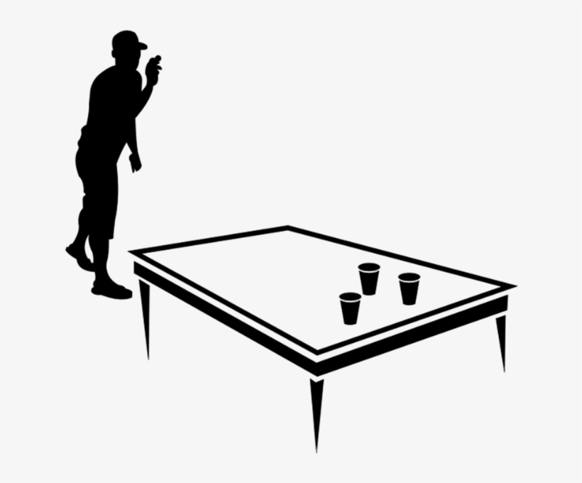 Beer Pong Silhouette - Beer, transparent png