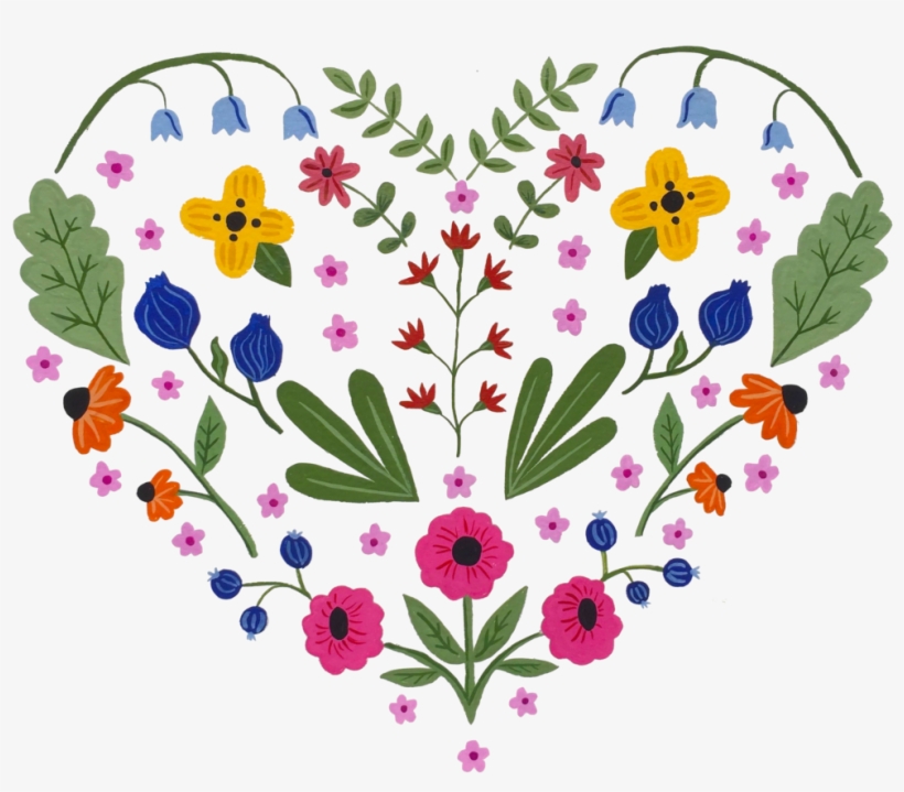 Floral Heart - Portable Network Graphics, transparent png