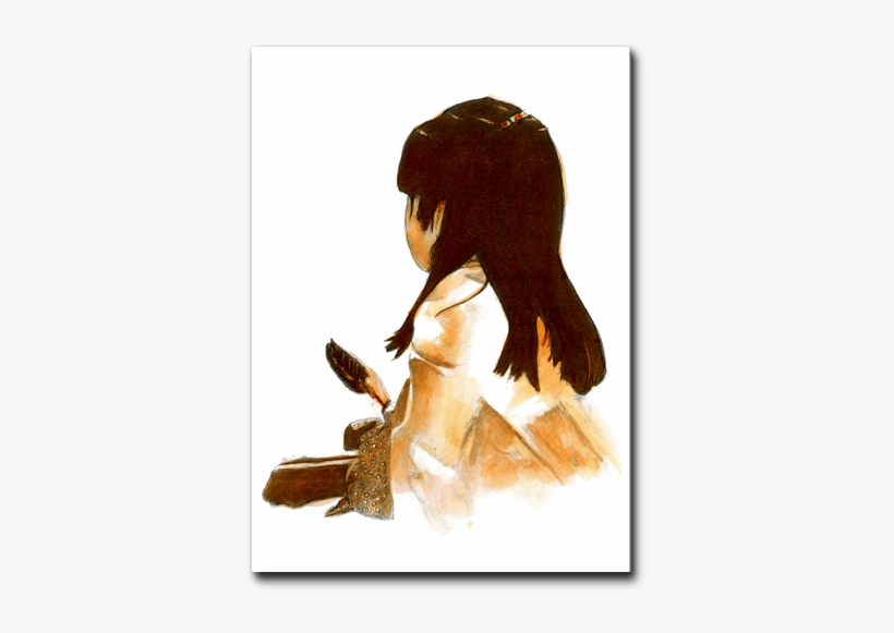 “ayashe” Cheyenne Indian Child With Feather Watching - Still Life, transparent png