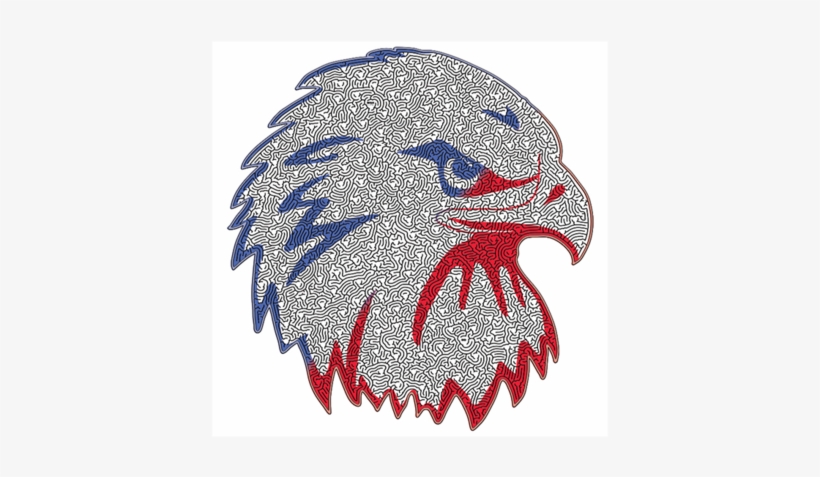 Eagle Head Red And Blue Difficult Maze - Rooster, transparent png