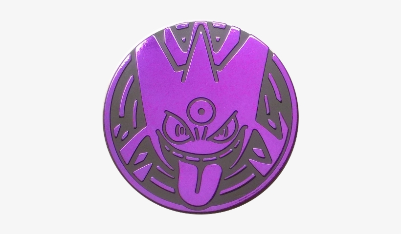 Xy4 Purple Gengar Coin Card Scan, transparent png