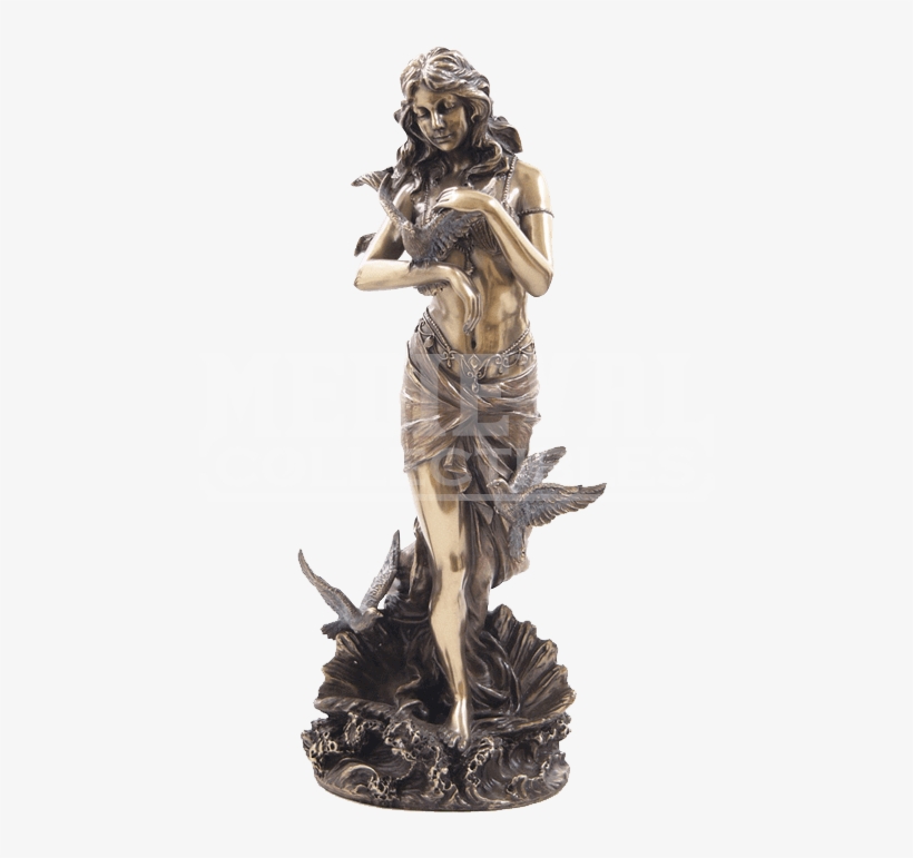 Mythology Statues - Aphrodite With Doves Sculpture, transparent png
