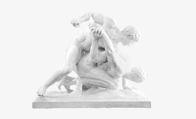 Greek Statue Looking Up Png Vector Black And White - Ancient Wrestling, transparent png