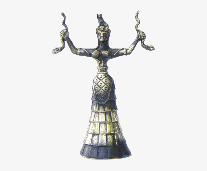 Snake Goddess, Greek Bronze Sculpture - Snake Goddess Png, transparent png