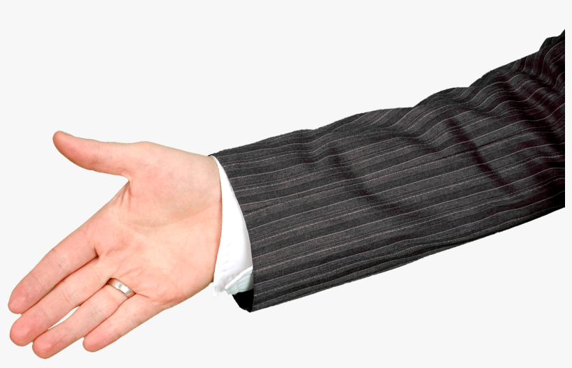 Hand The Hand Welcome Gesture - Arm In Suit Png, transparent png