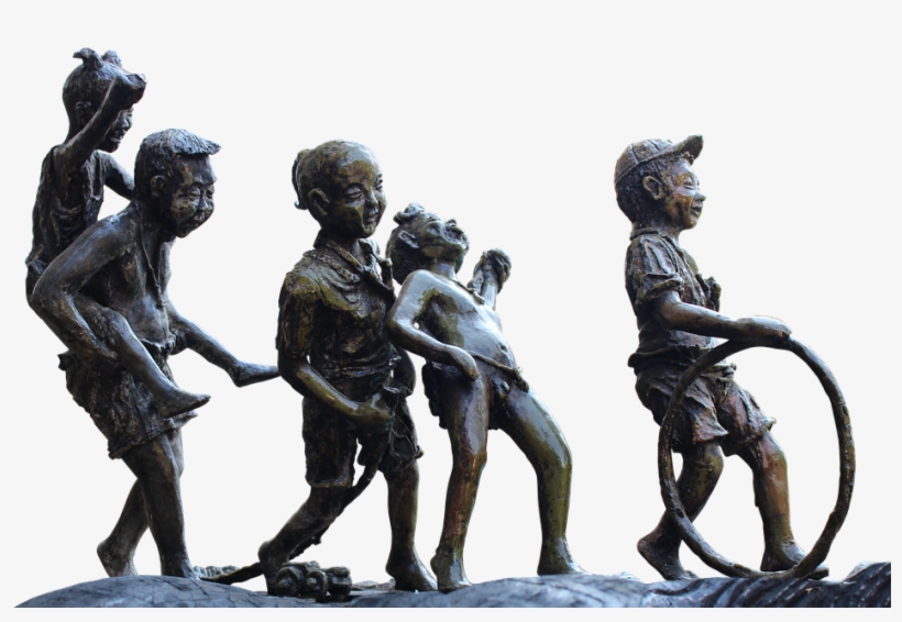 Statue, Bronze, Children, Play, Art, Bronze Figure - Sculpture, transparent png