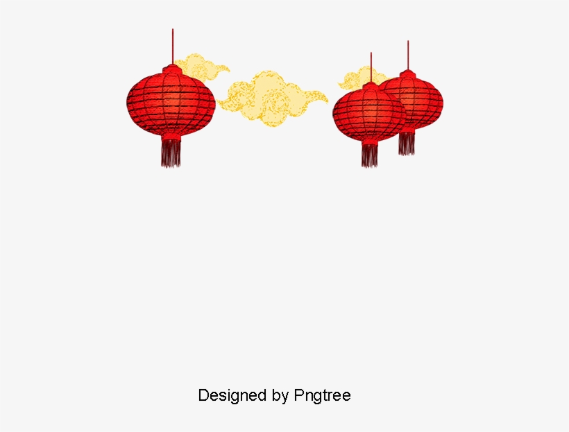 Vector Chinese Lantern Clouds, Chinese Style, Red, - Portable Network Graphics, transparent png