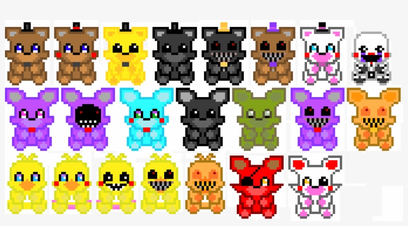 Fnaf Plushies - Pixel Art Fnaf Plushies, transparent png