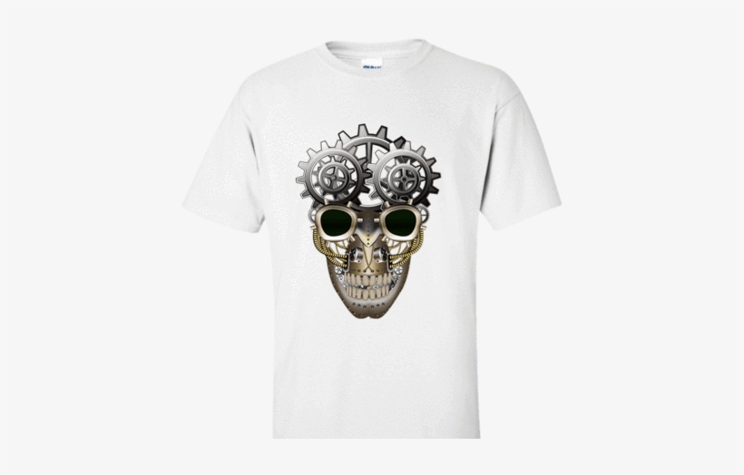 Steampunk Gear Head Skull Fashion Apparel - Skull, transparent png