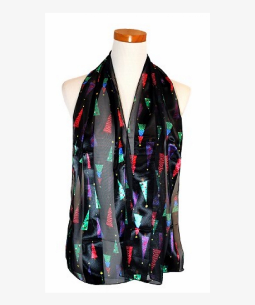 Christmas Tree Satin Scarf - Christmas Day, transparent png
