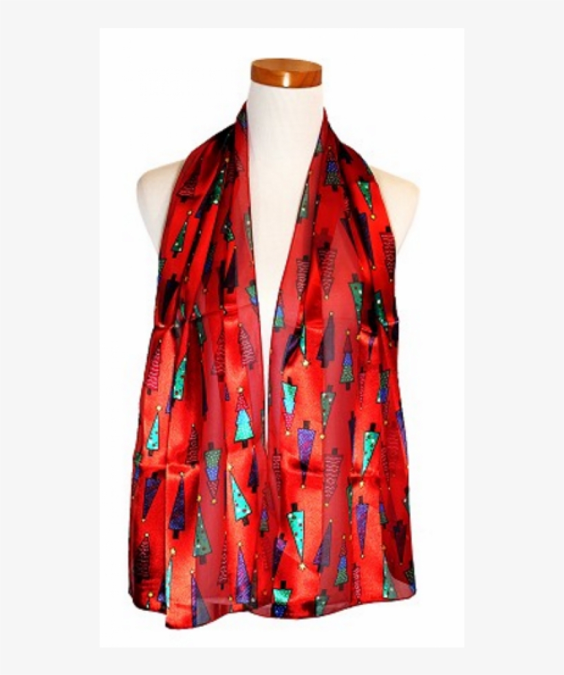Christmas Tree Satin Scarf - Christmas Tree, transparent png