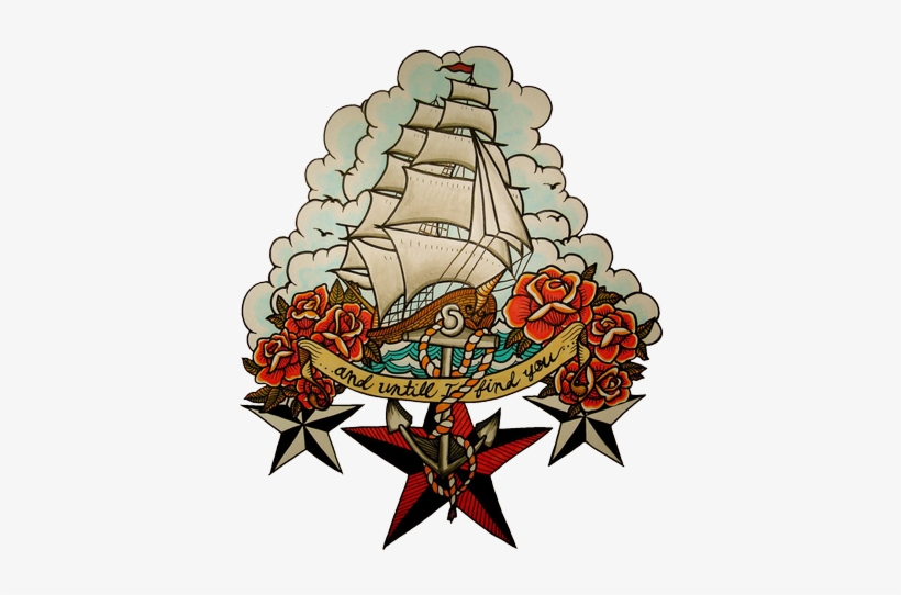 Nautical Star Tattoos Clipart Traditional - Tattoo, transparent png