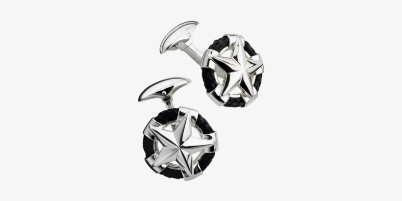 Garrard Silver Nautical Star Cufflinks - Earrings, transparent png
