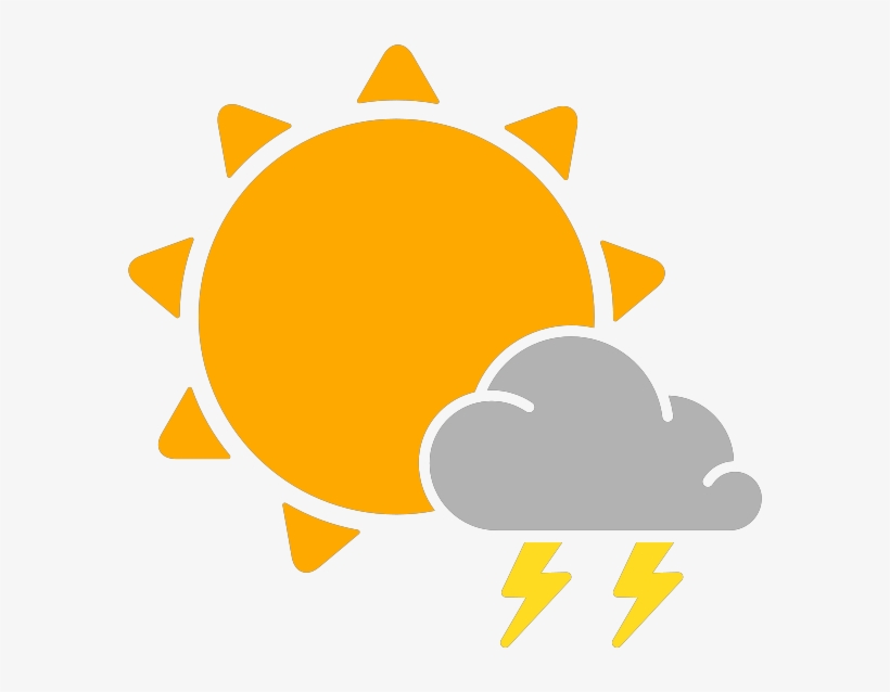 Simple Weather Icons Thunderstorms Svg Vector Public - Sun Icon Png, transparent png