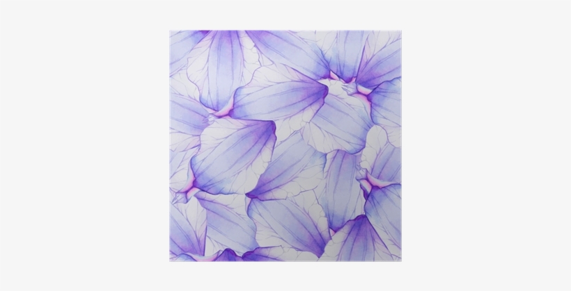 Watercolor Seamless Pattern With Purple Flower Petal - Purple Watercolor Pattern, transparent png