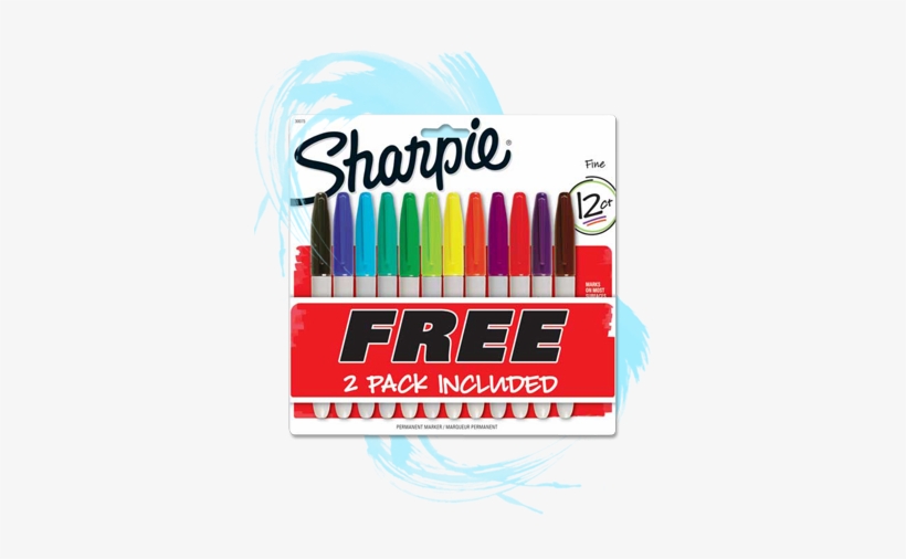 Sharpie Fine Point Permanent Markers, Set Of 12 - Sharpie 12 Fine Point Permanent Markers, transparent png