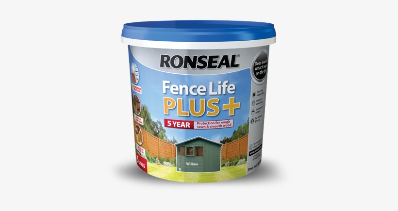 Fence Life Plus 5l 2015 Willow - Ronseal Fence Life Plus, transparent png