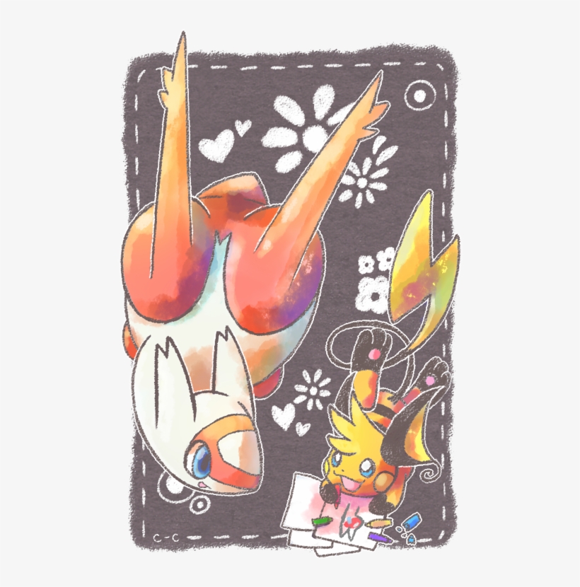 Latias Raichu - Painting, transparent png