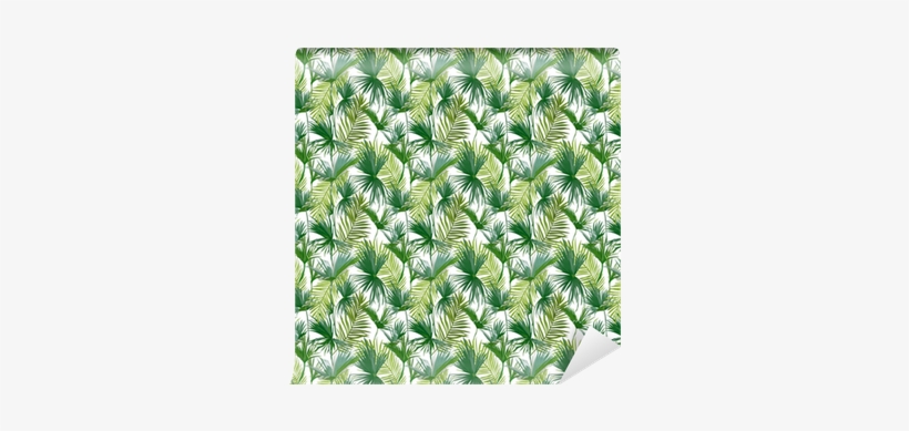 Tropical Palm Leaves Vinyl Wallpaper - Wallpaper, transparent png