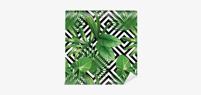 Tropical Palm Leaves Pattern, Geometric Background - Palm Leaves, transparent png