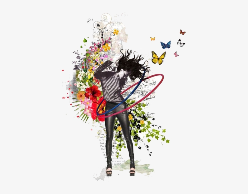 Artwork Of Girl Hula Hoop Dancing - Hula Hoops In Art, transparent png