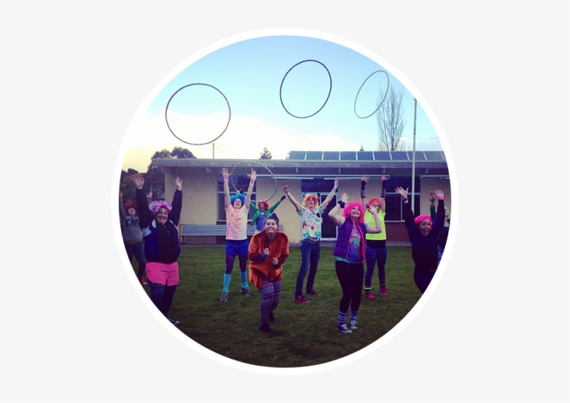 Group With Wigs Throwing Hula Hoops Into The Air At - Melbourne, transparent png