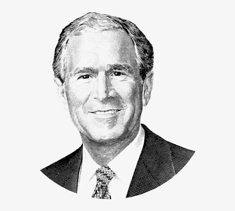 Click And Drag To Re-position The Image, If Desired - George W Bush Black And White, transparent png