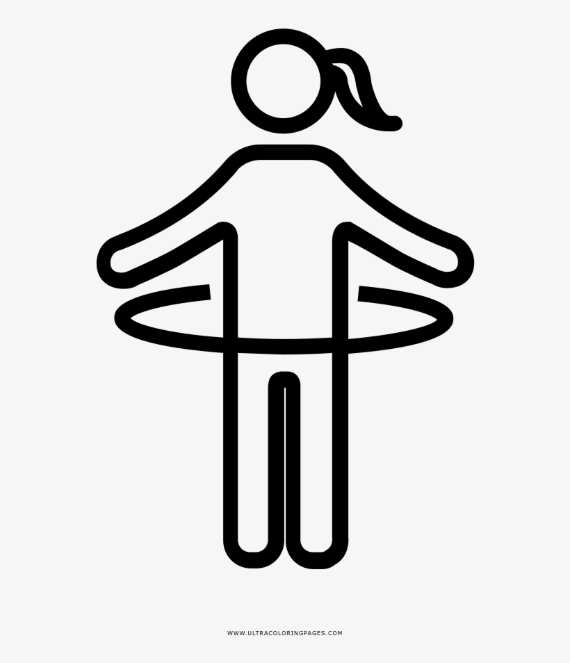 Hula Hoop Coloring Page - Salto De Cuerda Para Colorear, transparent png