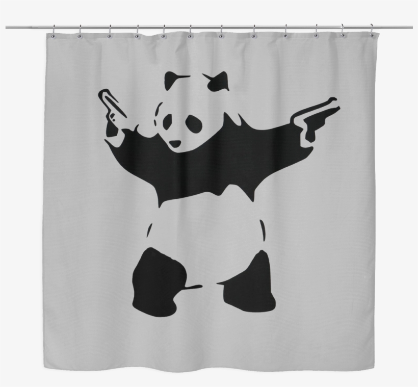 Banksy Panda With Guns Shower Curtain - Destroy The Racist Be Like A Panda, transparent png