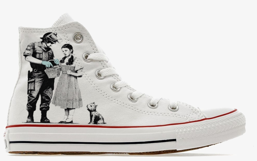 Banksy Oz Custom High Top Converse - Stop And Search Banksy, transparent png