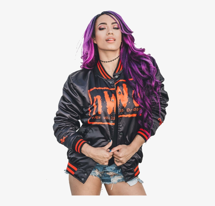 Sashabanks Sticker - Sasha Banks In Leather, transparent png