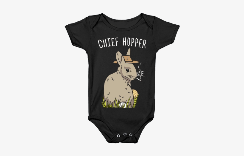 Chief Hopper Parody Baby Onesy - Anime Baby Shirts, transparent png