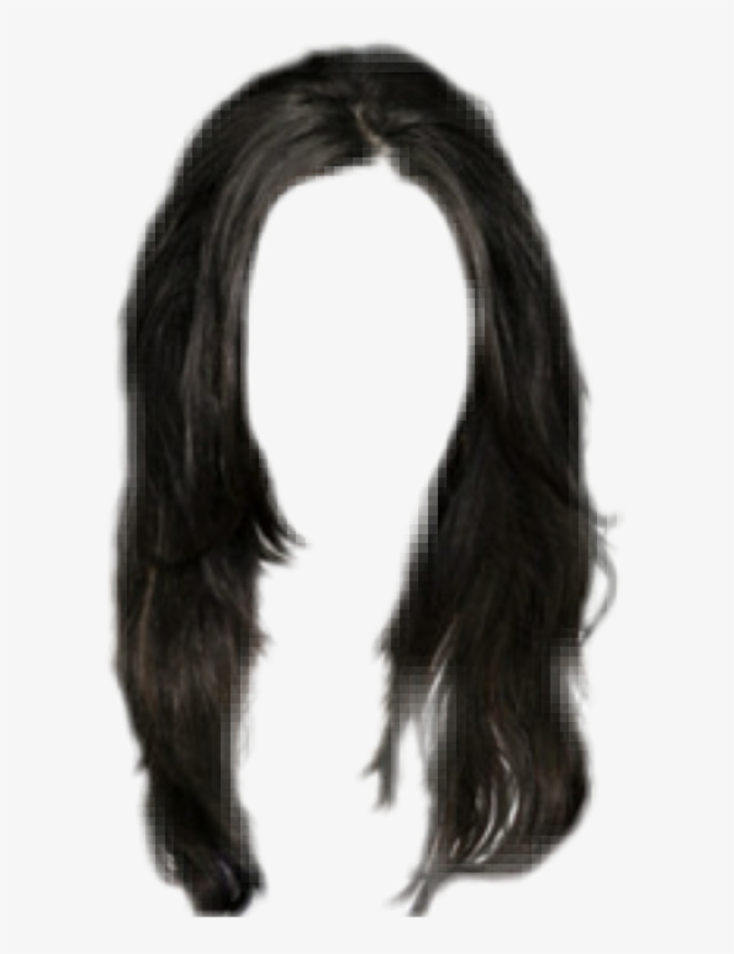 Hair Hairblack Black Wig Peruca Lace - Cabello Largo Hombre Png Photoshop, transparent png