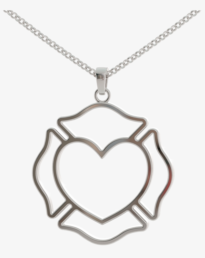 Fire Heart Pendant - Maltese Cross Firefighter, transparent png