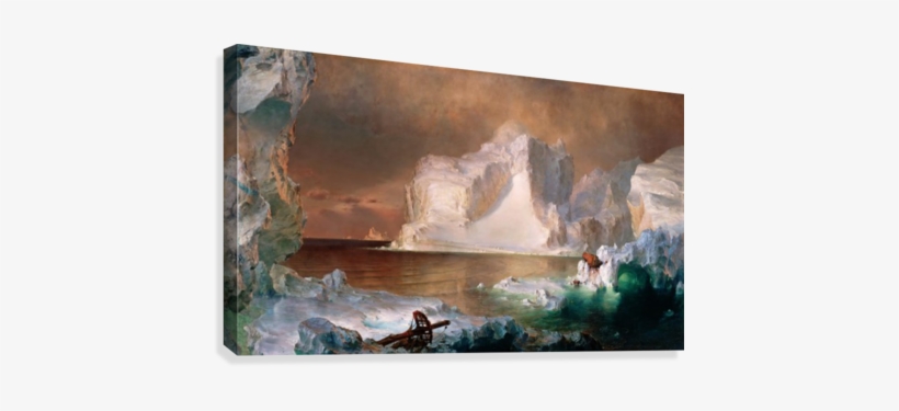 The Icebergs Canvas Print - Voyage Of The Icebergs: Frederic Church's Arctic Masterpiece, transparent png