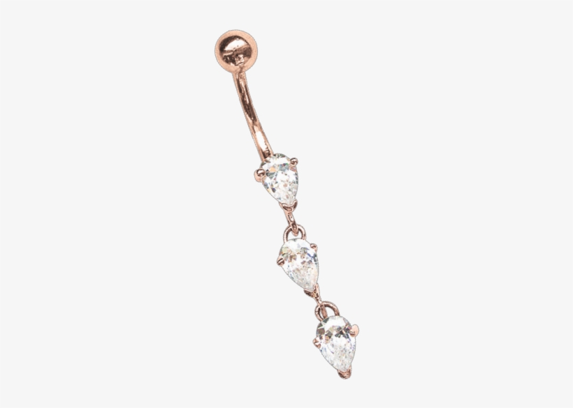 Belly Piercing In Red Gold - Body Piercing, transparent png