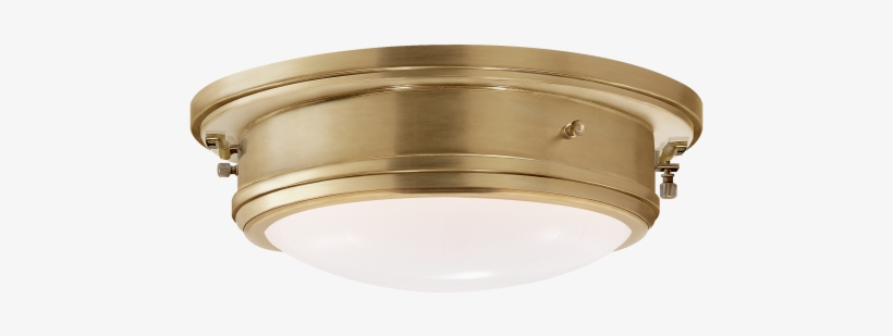 Marine Porthole Medium Flush Mount In Natural Brass - Marine Porthole Medium Flush Mount - Brass/white -, transparent png