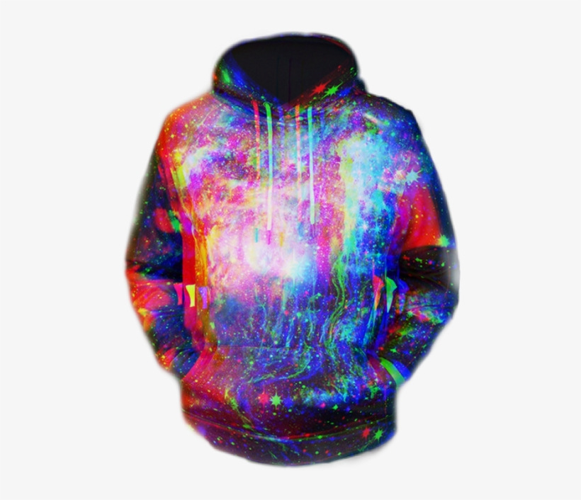 Kangaroo Pocket Colormix Galaxy Cool Hoodie., transparent png