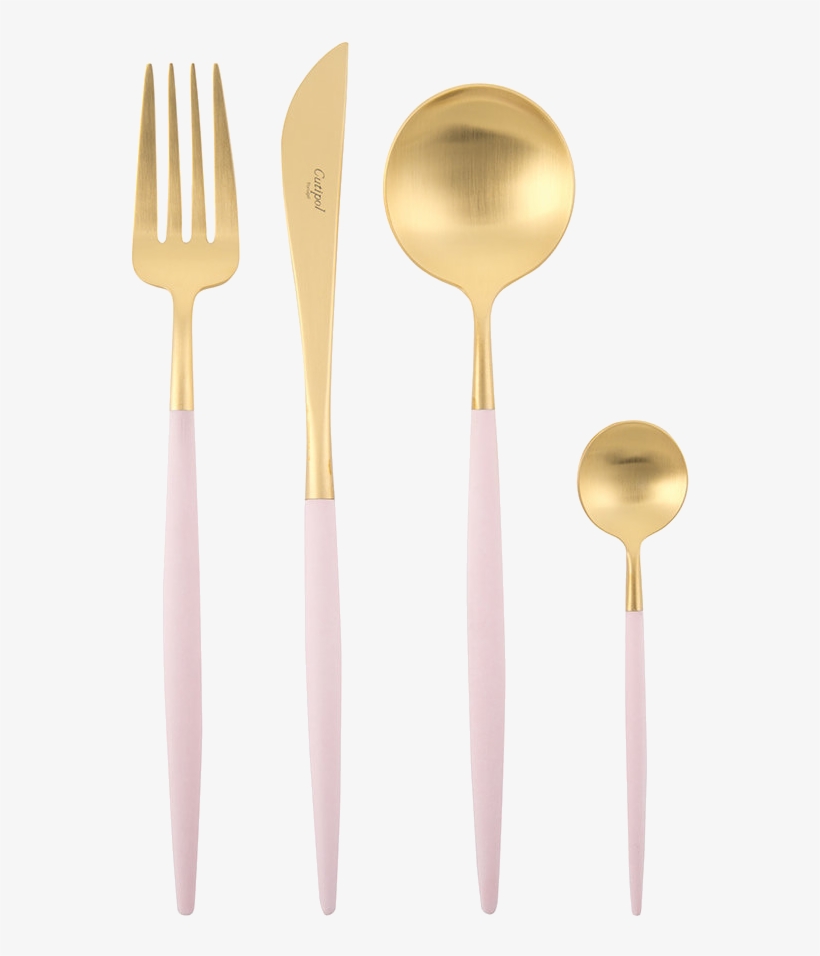 Pink Gold Flatware Set, transparent png